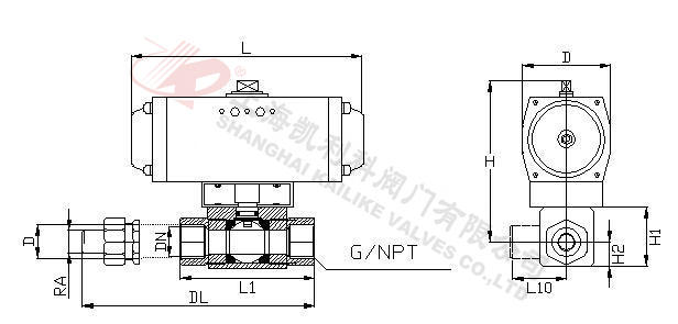 Q611N氣動高壓球閥結構圖